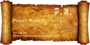 Peszt Mikolt névjegykártya